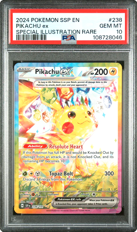 PSA graded Pikachu ex special illustration rare card